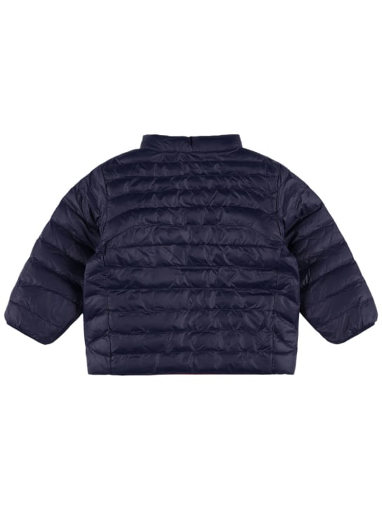 Polo Ralph Lauren: Nylon puffer jacket - Navy/Red - kids-girls_1 | Luisa Via Roma