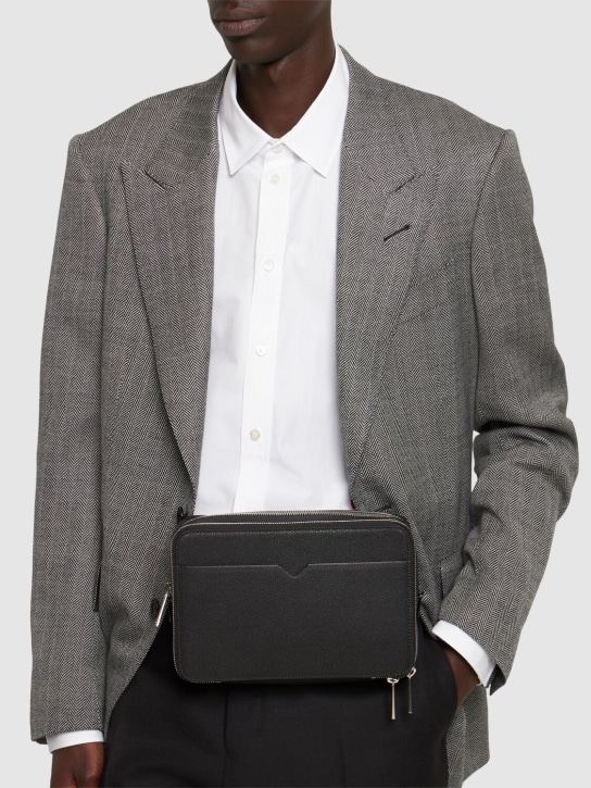 Valextra: Leather belt bag - men_1 | Luisa Via Roma