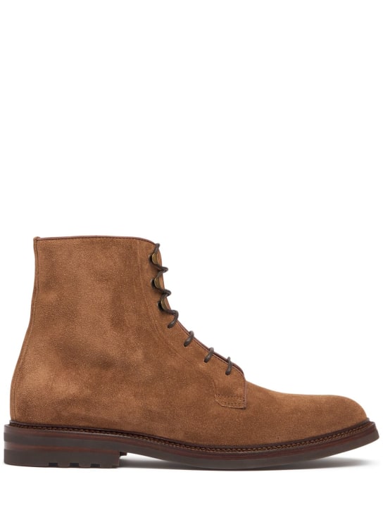 Brunello Cucinelli: Suede ankle boots - men_0 | Luisa Via Roma