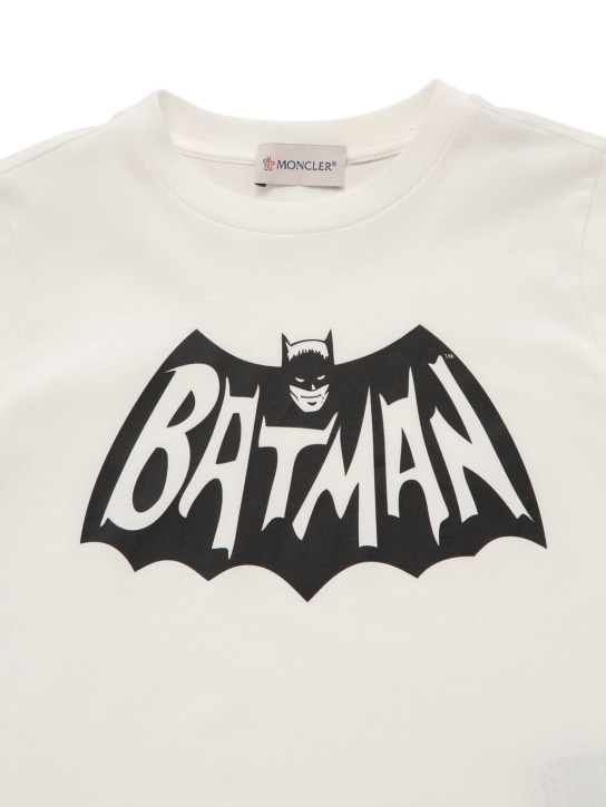 Moncler: T-shirt en jersey de coton Batman - Silk White - kids-boys_1 | Luisa Via Roma