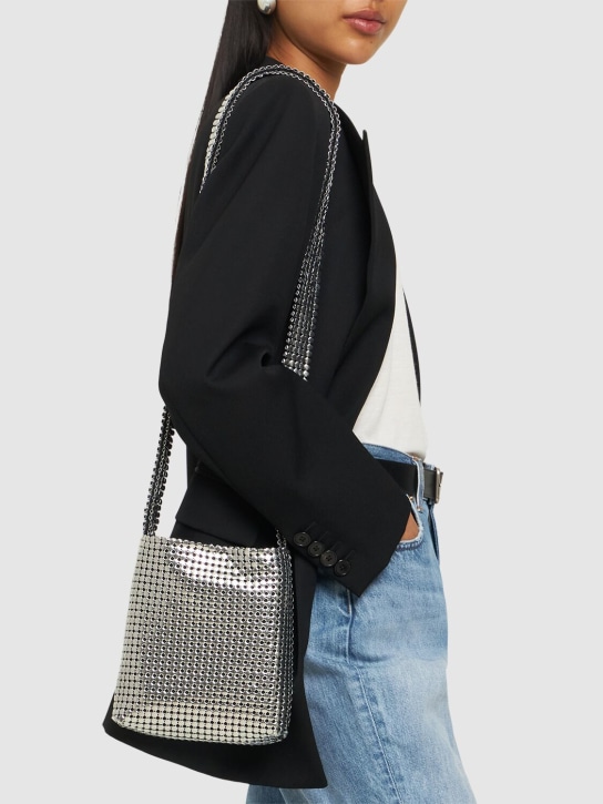 Rabanne: Mini Pixel mesh shoulder bag - Gümüş - women_1 | Luisa Via Roma