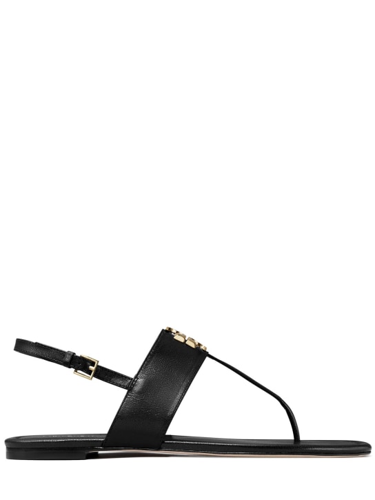 Tory Burch: 5mm Eleanor leather sandals - Black - women_0 | Luisa Via Roma