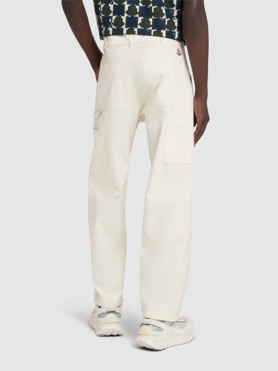 Moncler: Soft cotton blend canvas pants - men_2 | Luisa Via Roma