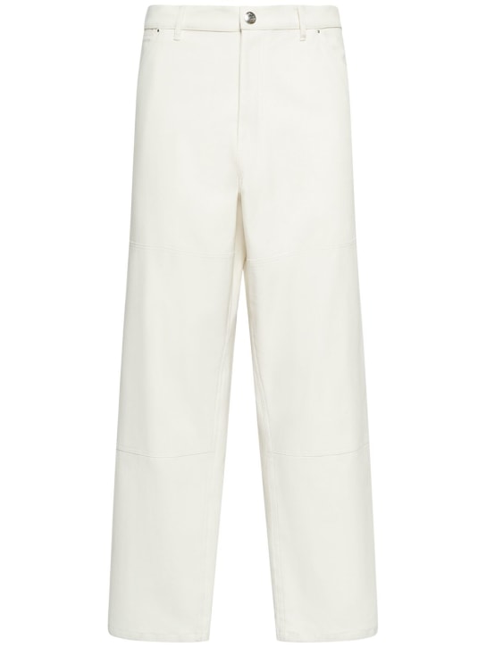 Moncler: Soft cotton blend canvas pants - men_0 | Luisa Via Roma