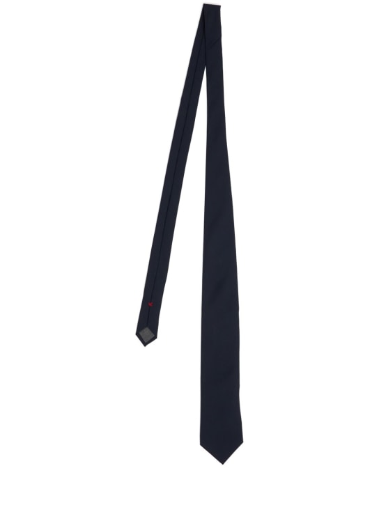 Brunello Cucinelli: Cravate en laine 120's - Bleu Océan - men_0 | Luisa Via Roma