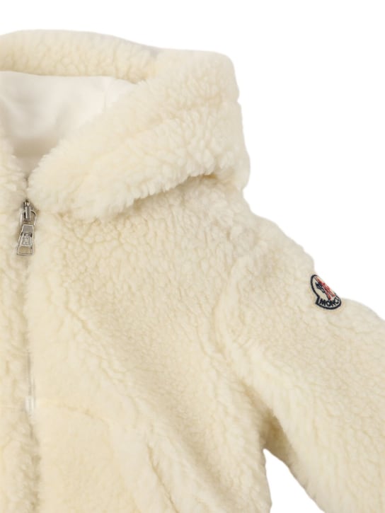 Moncler: Tech fleece zip-up teddy jacket - kids-boys_1 | Luisa Via Roma