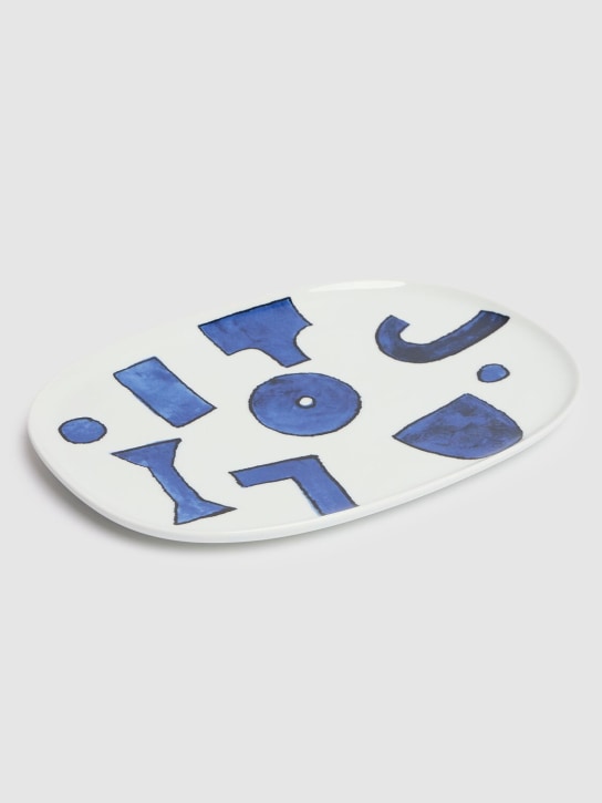Alessi: Itsumo oval platter - White/Blue - ecraft_1 | Luisa Via Roma