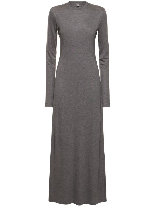 Toteme: Langes Kleid aus Technojersey - Grau - women_0 | Luisa Via Roma