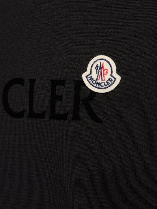 Moncler: Logo patch cotton sweatshirt - men_3 | Luisa Via Roma