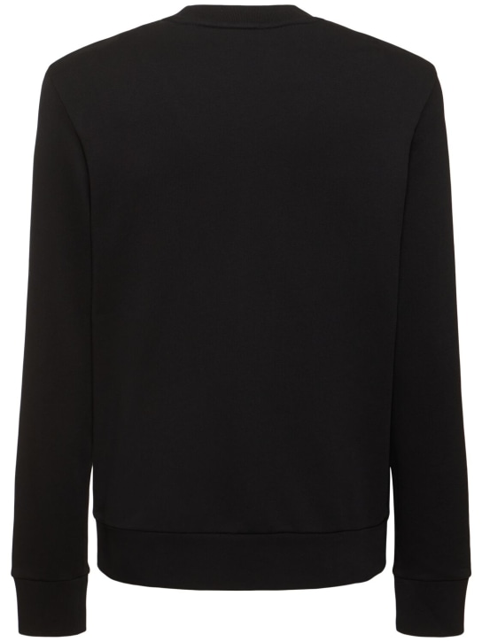 Moncler: Logo patch cotton sweatshirt - men_4 | Luisa Via Roma