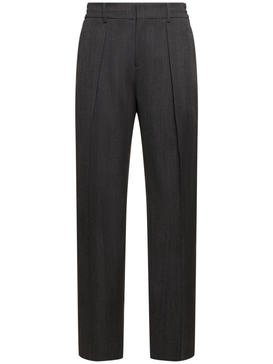 Burberry: Wool formal pants - Grey Black - men_0 | Luisa Via Roma