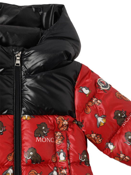 Moncler: Olas all-over animal tech down jacket - kids-boys_1 | Luisa Via Roma