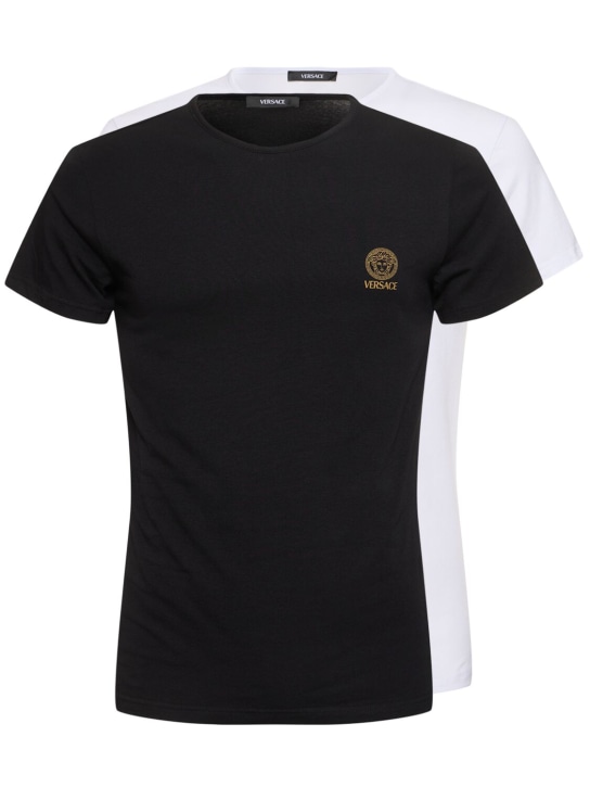 Versace: Pack of 2 Topeka stretch jersey t-shirts - men_0 | Luisa Via Roma
