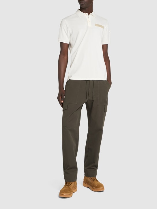 Moncler: Cotton piquet polo shirt - men_1 | Luisa Via Roma