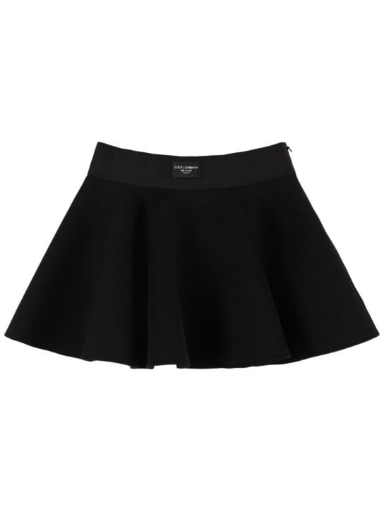 Dolce&Gabbana: Falda plisada de algodón - Negro - kids-girls_0 | Luisa Via Roma
