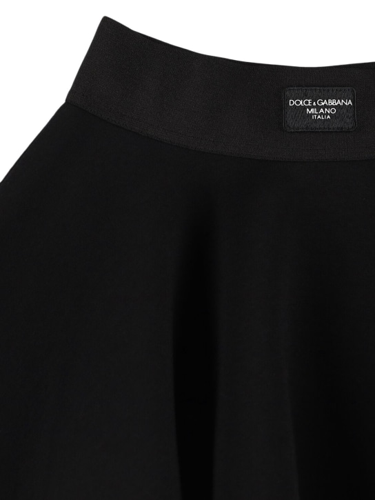 Dolce&Gabbana: 打褶棉质半身裙 - 黑色 - kids-girls_1 | Luisa Via Roma