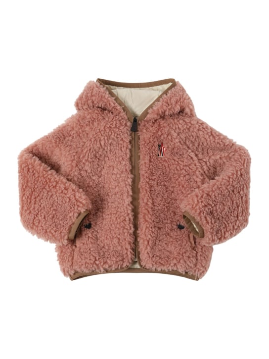 Moncler Grenoble: Giacca reversibile imbottita in techno teddy - kids-girls_0 | Luisa Via Roma