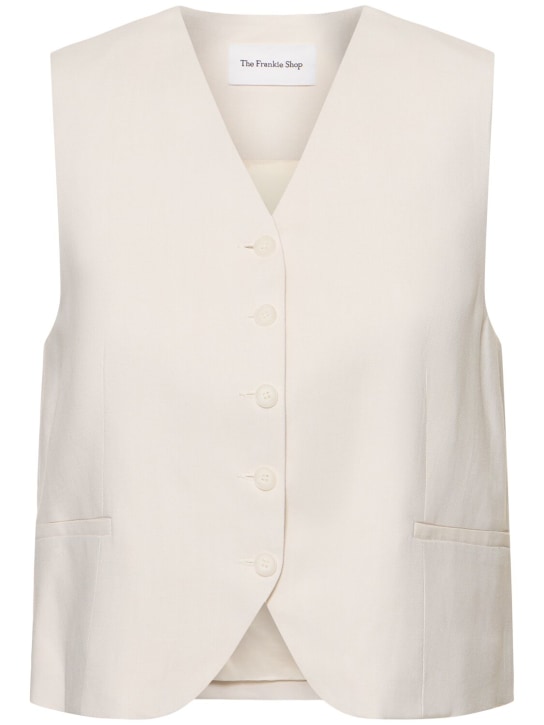 The Frankie Shop: Chelsea viscose & linen vest - White - women_0 | Luisa Via Roma
