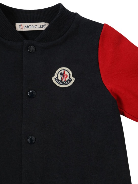 Moncler: ブラッシュドコットンブレンドロンパース - kids-boys_1 | Luisa Via Roma