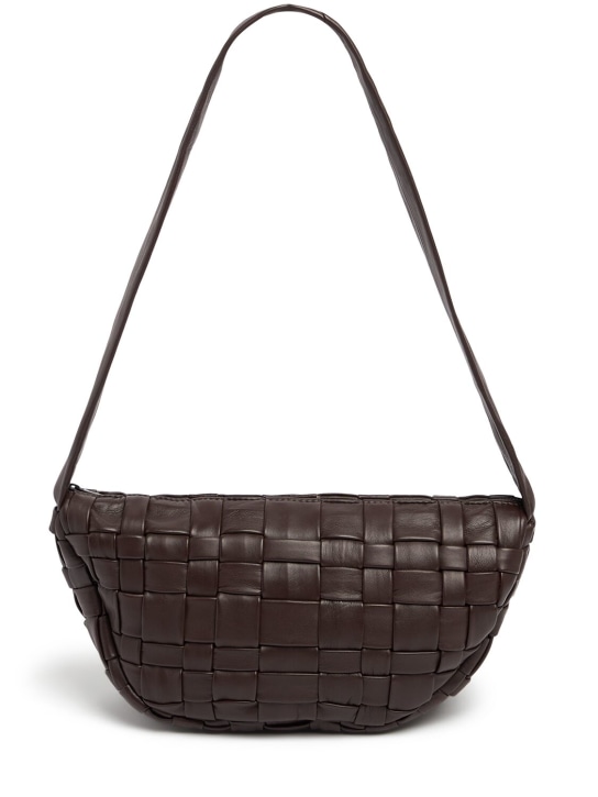 St. Agni: Crescent leather shoulder bag - Dark Brown - women_0 | Luisa Via Roma