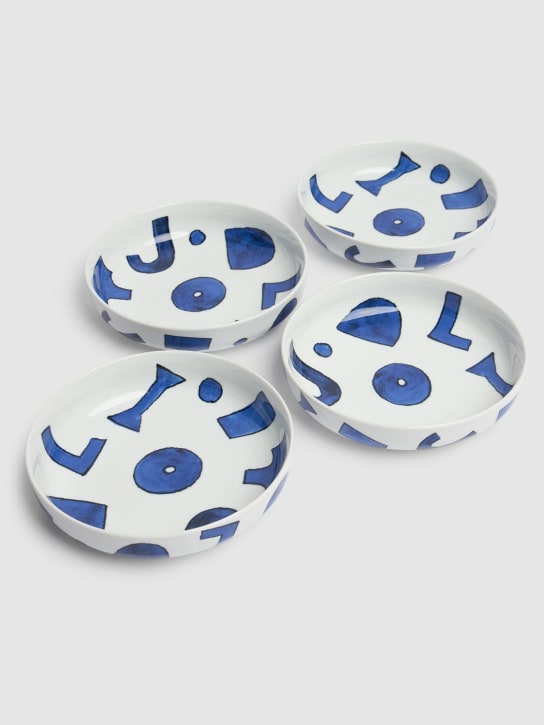 Alessi: Set of 4 Itsumo bowls - White/Blue - ecraft_1 | Luisa Via Roma