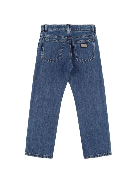 Dolce&Gabbana: Cotton denim trousers - Blue - kids-boys_1 | Luisa Via Roma