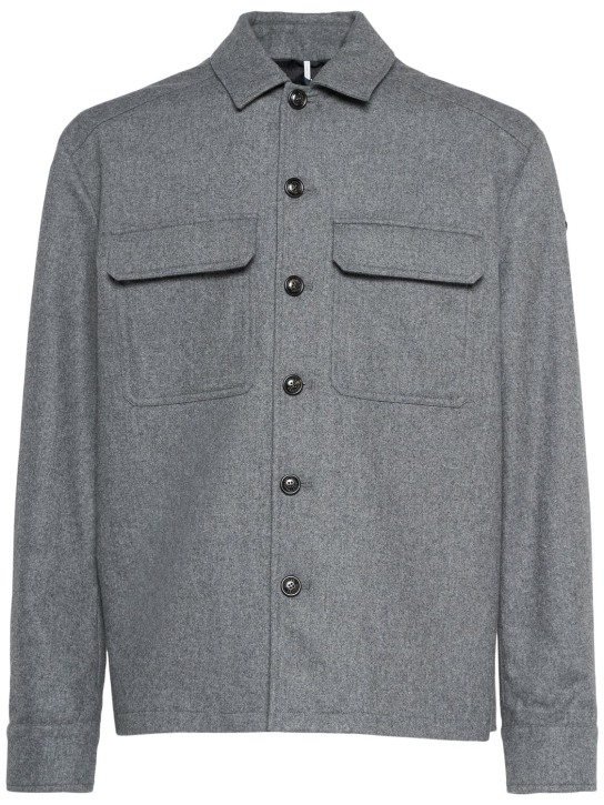 Moncler: Cashmere blend shirt - men_0 | Luisa Via Roma