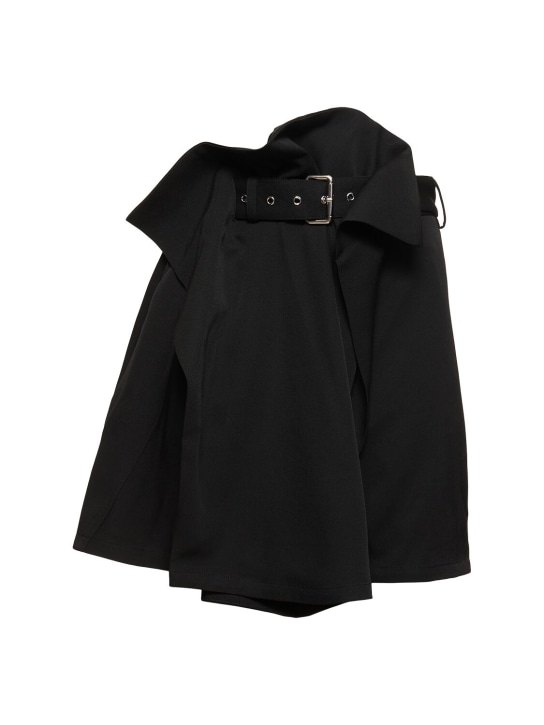 JW Anderson: Wool gabardine fold-over mini skirt - Black - women_0 | Luisa Via Roma