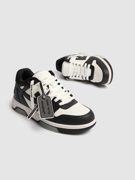 Off-White: Out Of Office leather sneakers - Black/White - men_1 | Luisa Via Roma