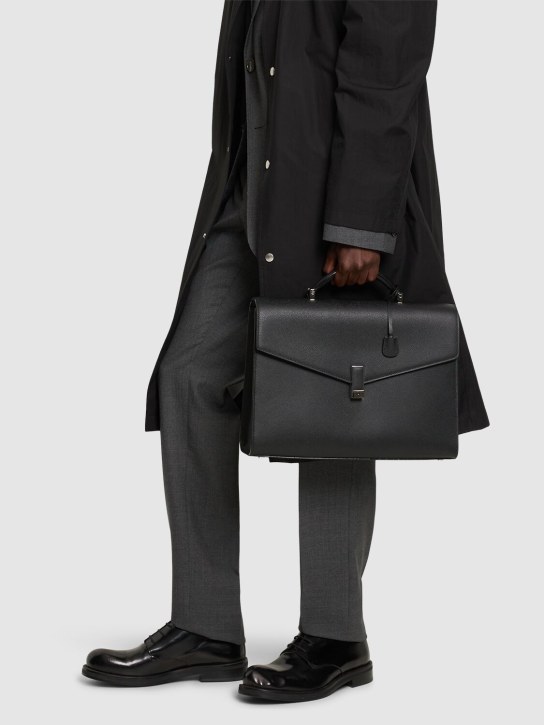 Valextra: Iside leather briefcase - Black - men_1 | Luisa Via Roma
