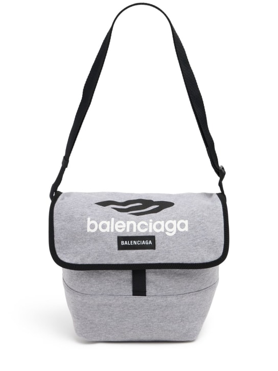 Balenciaga: Explorer cotton blend crossbody bag - Heath Grey - men_0 | Luisa Via Roma