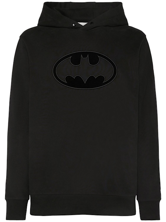Moncler: Batman logo cotton sweatshirt - men_0 | Luisa Via Roma