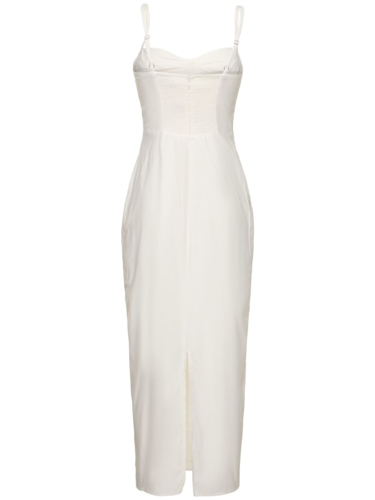 Reformation: Vestito midi Stormi in popeline di cotone stretch - Bianco - women_4 | Luisa Via Roma