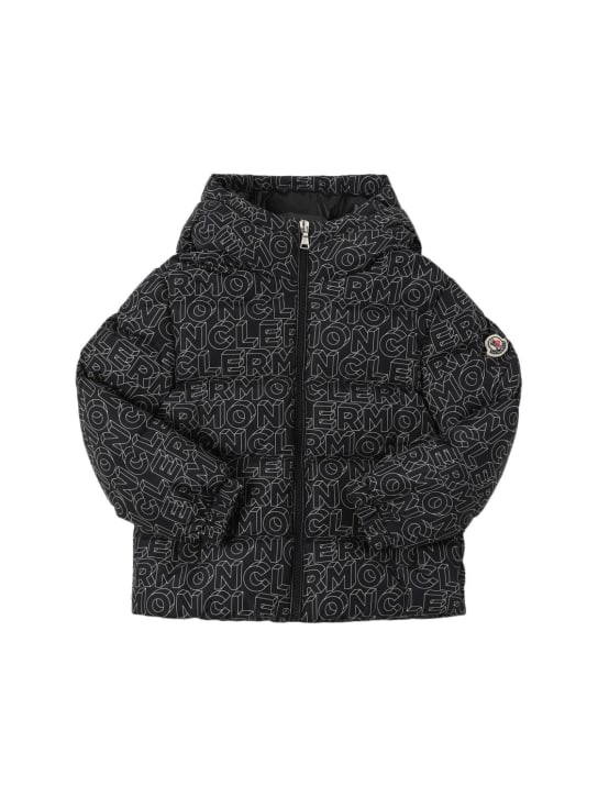 Moncler: Fergus 3D printed logo tech down jacket - kids-boys_0 | Luisa Via Roma
