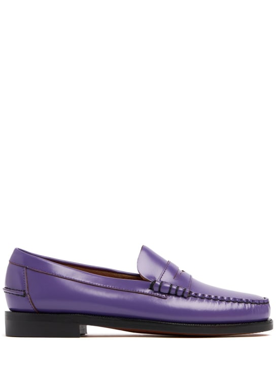 Sebago: Dan Outsides smooth leather loafers - Purple - men_0 | Luisa Via Roma