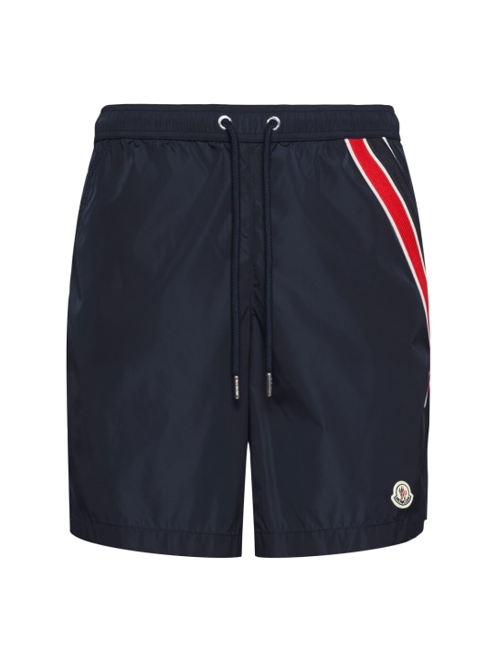 Moncler: Light bi-stretch nylon swim shorts - men_0 | Luisa Via Roma