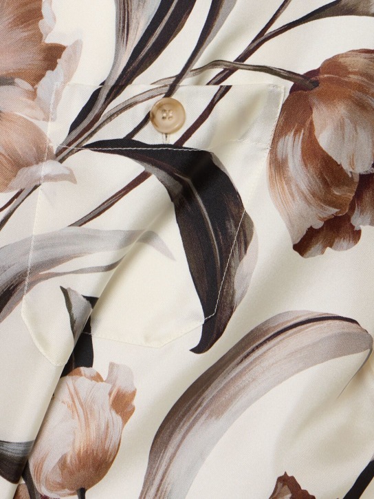 Dolce&Gabbana: Flower printed silk shirt - Multicolor - men_1 | Luisa Via Roma
