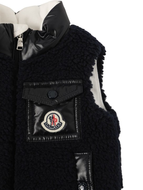 Moncler: Odal tech polar fleece down vest - kids-boys_1 | Luisa Via Roma
