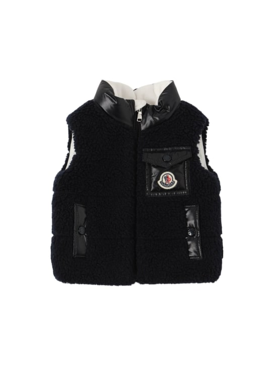 Moncler: Odal tech polar fleece down vest - kids-boys_0 | Luisa Via Roma