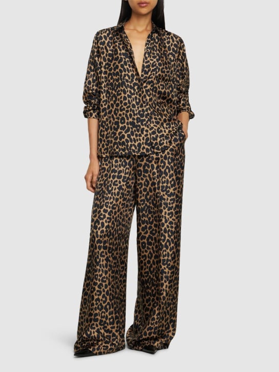 Max Mara: Etna printed satin shirt - Leopard - women_1 | Luisa Via Roma