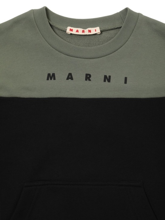Marni Junior: Sweatshirt aus Baumwolle mit Logo - Schwarz/Grün - kids-girls_1 | Luisa Via Roma