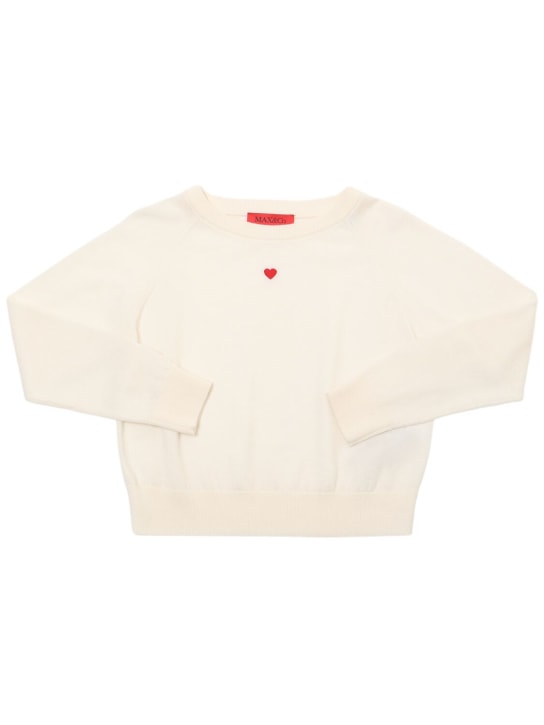 MAX&Co.: Wool knit sweater - Beyaz - kids-girls_0 | Luisa Via Roma