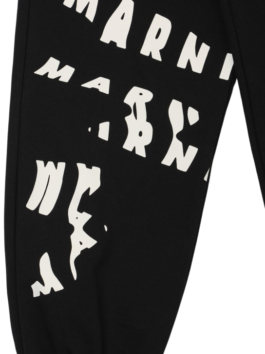 Marni Junior: Pantalones deportivos de algodón con estampado - Negro - kids-girls_1 | Luisa Via Roma
