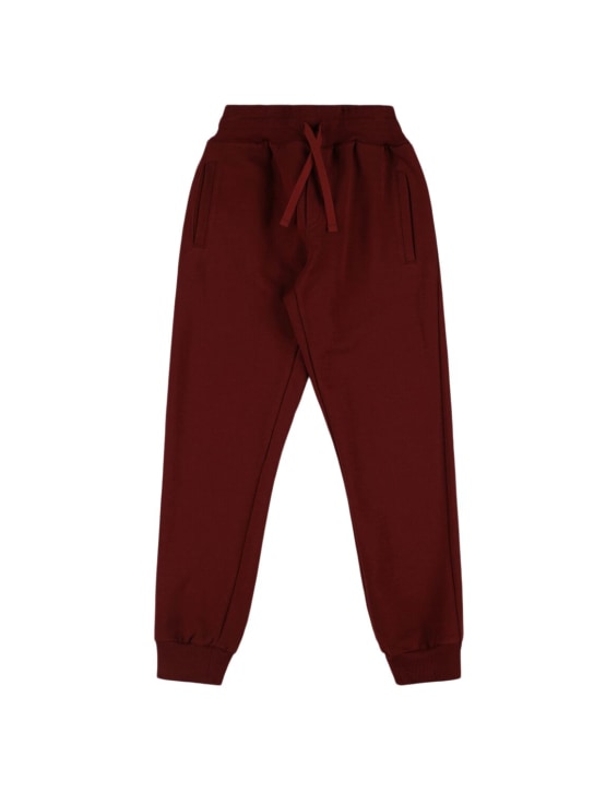 Dolce&Gabbana: Cotton sweatpants - Dark Red - kids-boys_0 | Luisa Via Roma