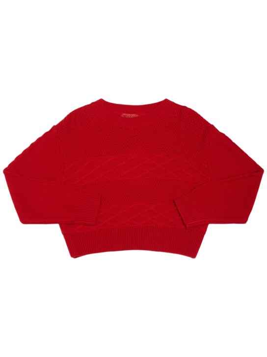 MAX&Co.: Wool blend knit sweater - Red - kids-girls_0 | Luisa Via Roma