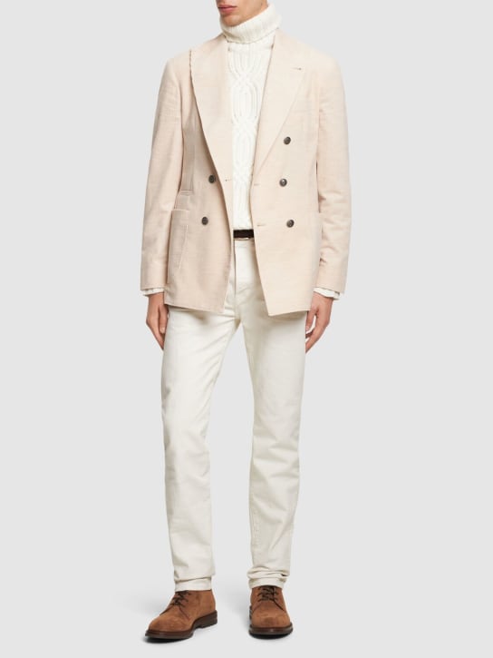 Brunello Cucinelli: Deconstructed cotton & cashmere blazer - men_1 | Luisa Via Roma