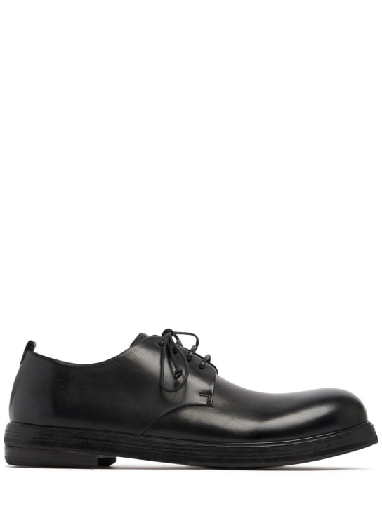 Marsell: Zucca Zeppa leather derby shoes - Siyah - men_0 | Luisa Via Roma