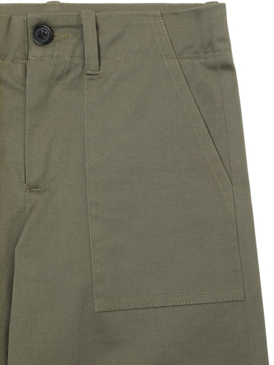 Marni Junior: Pantalones de gabardina de algodón - Verde - kids-boys_1 | Luisa Via Roma