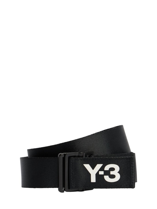 Y-3: 经典logo编织腰带 - 黑色 - women_0 | Luisa Via Roma