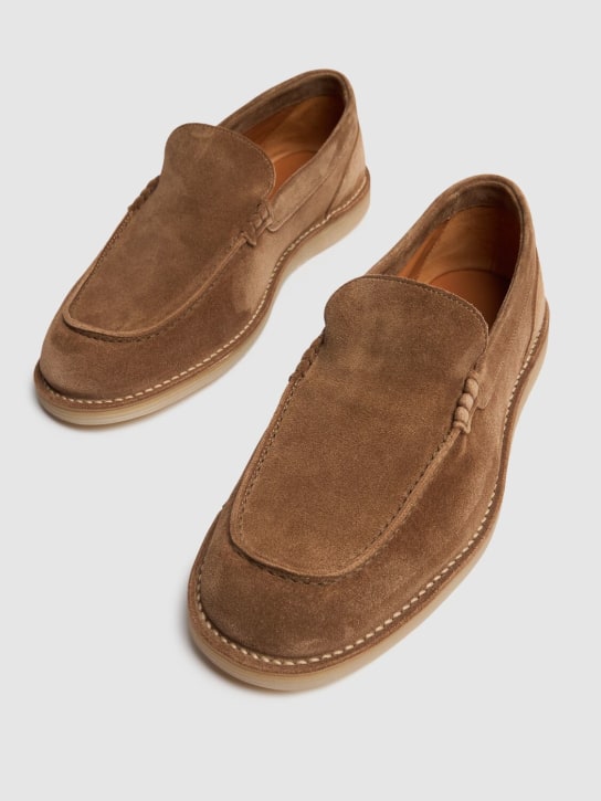 Dolce&Gabbana: New Florio suede loafers - Nocciola - men_2 | Luisa Via Roma